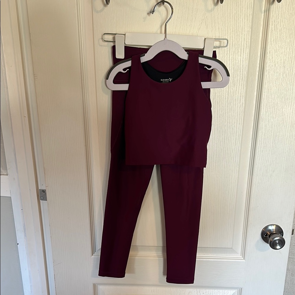 Old Navy Burgundy Activewear Set